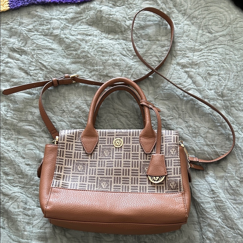 Anne Klein Brown and Tan Satchel